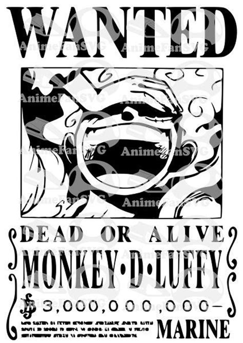 Luffy Wanted Poster SVG - Etsy España