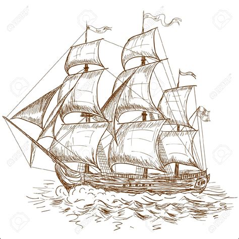 Sail Ship Drawing at GetDrawings | Free download