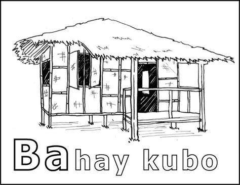 Philippine National House Coloring Page | Bahay kubo, Philippines, Filipino