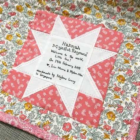 Finally sewed the #quiltlabel on the #babyquilt and getting ready to receive our niece in 3 days ...