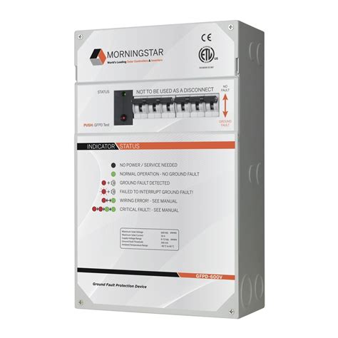 Morningstar, Ground Fault Protection Device, 2-Pole, 600V, 50A, GFPD ...