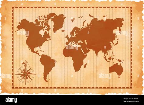 Old vintage world map vector illustration Stock Vector Image & Art - Alamy