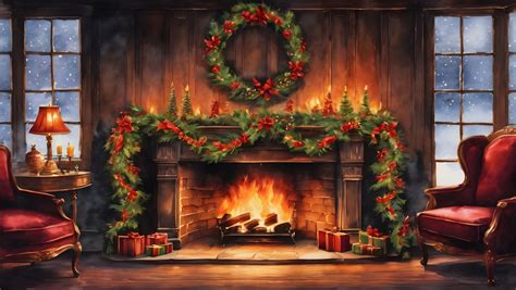 Christmas Fireplace Background Free Stock Photo - Public Domain Pictures