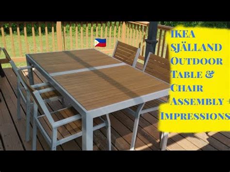 IKEA SJÄLLAND Outdoor Table & Chairs Assembly in Tagalog with English ...