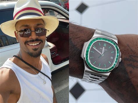 [IN PICS] Star boy Hardik Pandya shows off brand new rare Patek Philippe emerald cut wristwatch ...