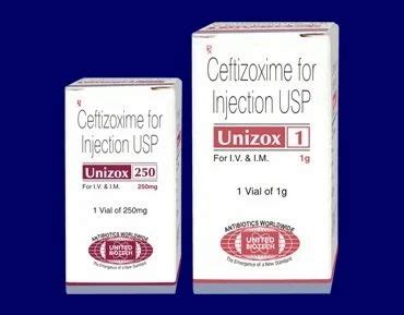 Unizox Ceftizoxime Injection, 1 gm at Rs 230/vial in Aligarh | ID: 15821969212