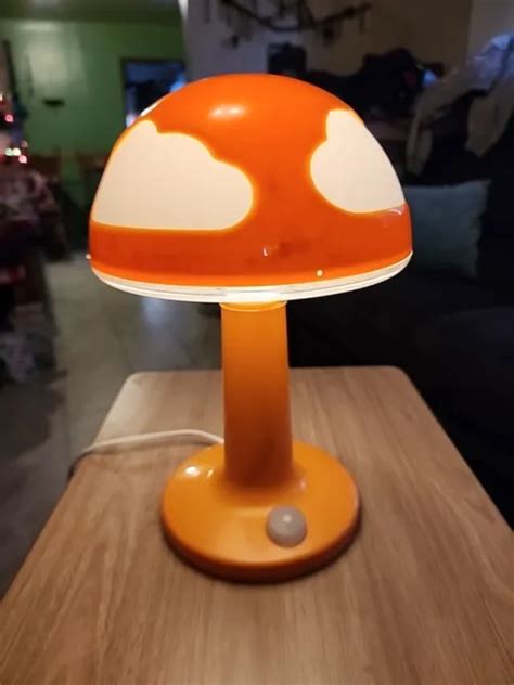 RETRO IKEA SKOJIG Orange White Mushroom Cloud Desk Vintage Lamp $70.99 ...