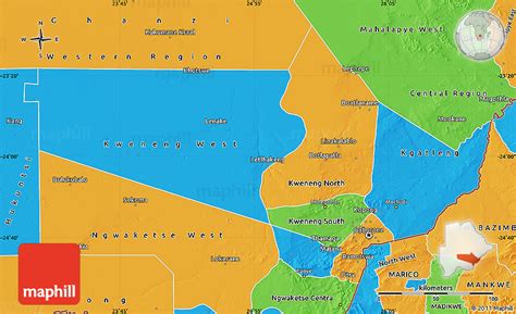 Political Map of Gaborone Region