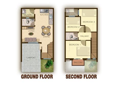 Floor Plan Villa Dulalia Fatima Plans | 2 storey house design, Cottage floor plans, Two story ...