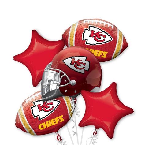 Kansas City Chiefs Football Balloon Bouquet 5pc | Party City