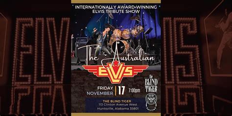 Elvis Tribute Show @ The Blind Tiger, The Blind Tiger, Huntsville, 17 November 2023 | AllEvents.in