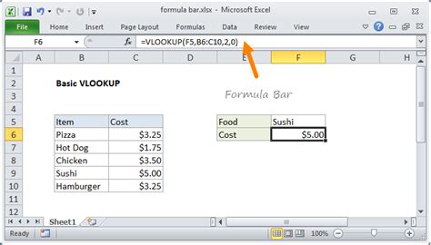 Excel Formula Bar | Exceljet