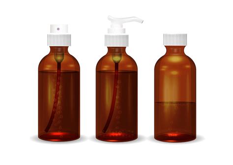 Brown cosmetic bottles isolated on black background. 4985385 Vector Art at Vecteezy