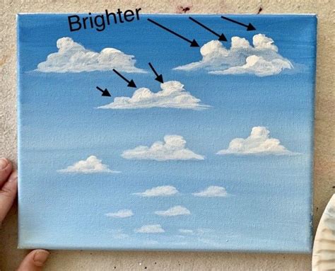 How To Paint Clouds - Simple Puffy Clouds - Step By Step Painting | Cloud painting, Cloud ...