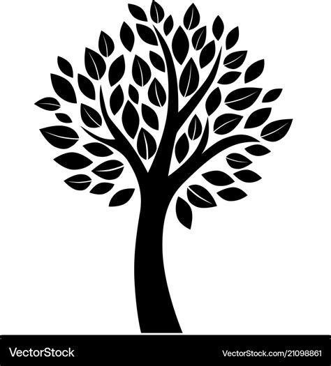 Black tree silhouette Royalty Free Vector Image