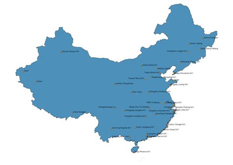 China Airports Map