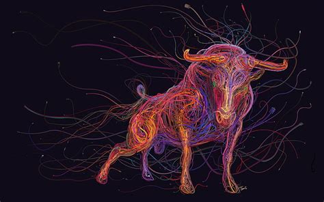 HD wallpaper: multicolored bull wallpaper, colorful, digital art, animals, ethernet | Wallpaper ...