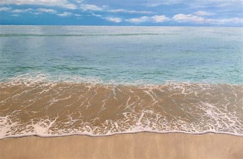 Oil painting of a beach and sand | Landscape art painting, Realism painting, Oil painting techniques