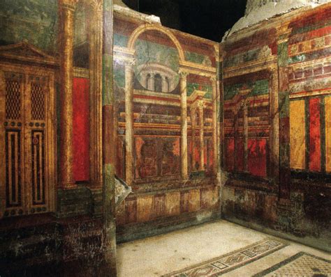 My Ancient World. — Fresco wall-painting from Villa of the Mysteries,...