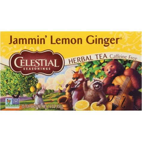 Celestial Seasonings Caffeine Free Jammin' Lemon Ginger Herbal Tea, 20 ct - Fred Meyer