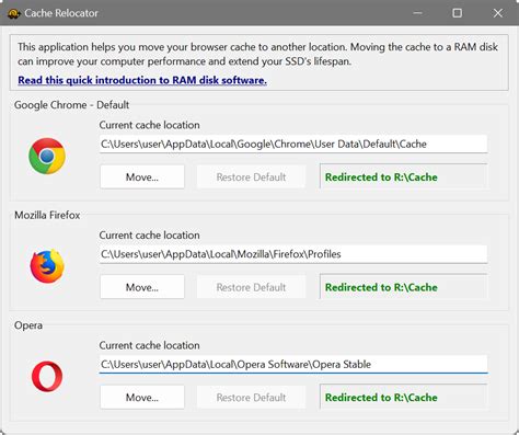 SoftPerfect Cache Relocator : better performance and longer disk life