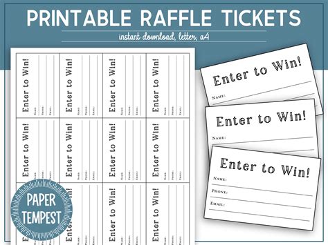 Free Printable Raffle Ticket Template Download