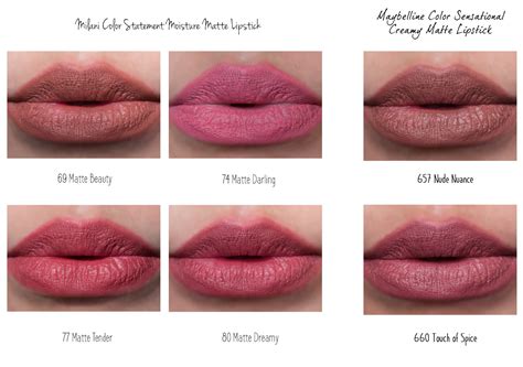 Milani Color Statement Matte Lipstick & Maybelline Color Sensational Creamy Matte Lipstick ...
