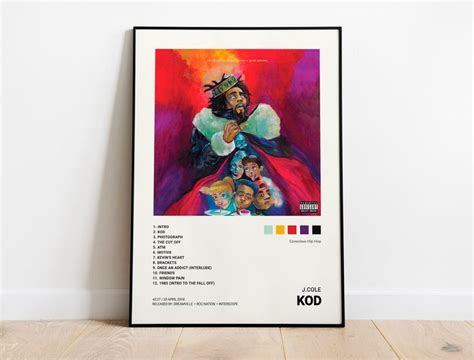 J. Cole - KOD Album Cover Poster | Album covers, Album cover design, Album