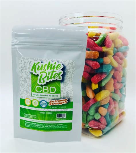 CBD SOUR GUMMY WORMS | 50MG PER GUMMY - Kushie Bites