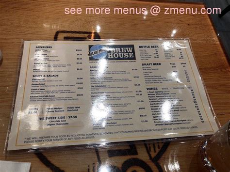 Menu at Blue Moon pub & bar, Atlanta, N Terminal Pkwy