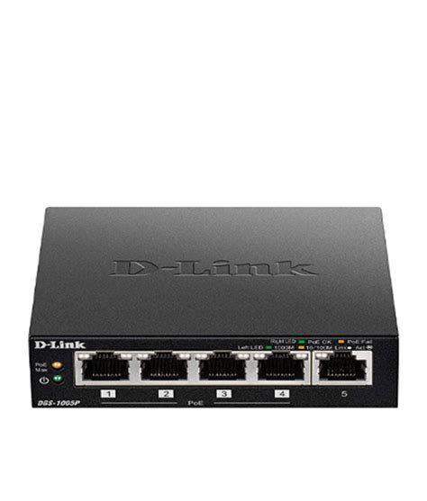 5-Port Power over Ethernet Desktop Switch 10//100 Mbps IEEE802.3AF New 4 PoE