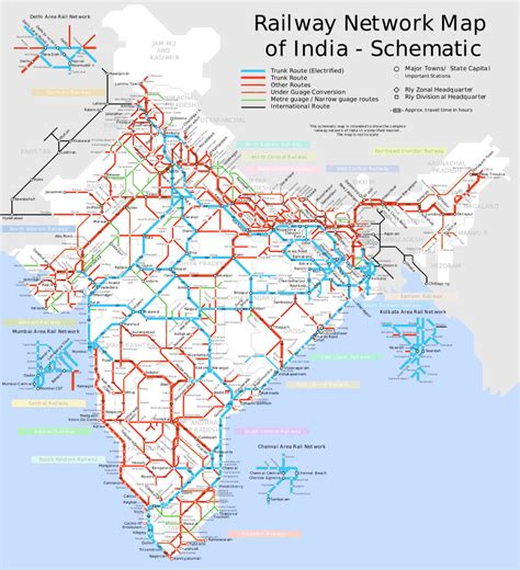 India railway schematic map - Maps of India