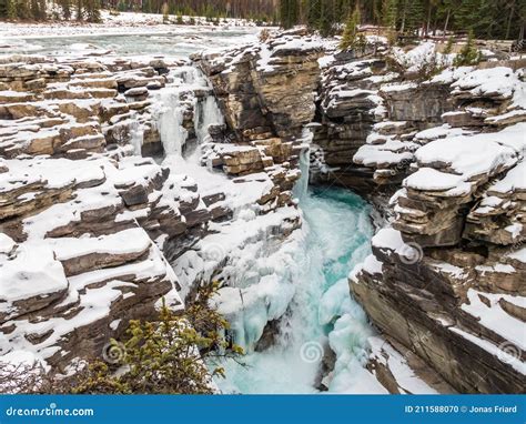 Athabasca Falls in Winter, Canada Stock Photo - Image of canadian ...