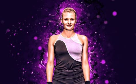 Download wallpapers Dayana Yastremska, 4k, ukrainian tennis players, WTA, violet neon lights ...