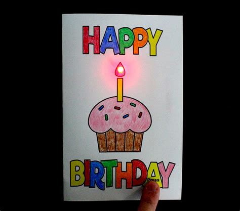 Make a Happy Birthday Light Up Card | Makerspaces.com | Birthday lights ...