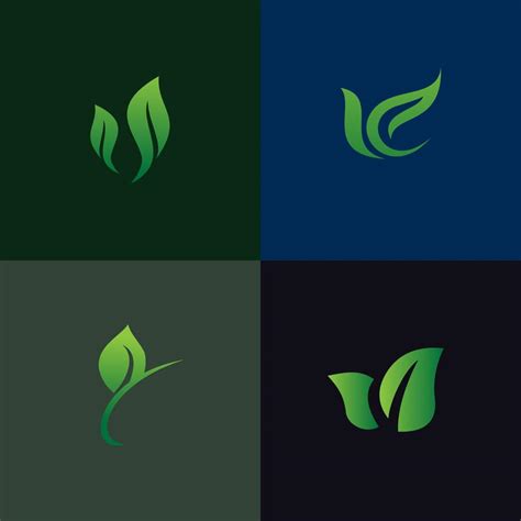 coleção de logotipo de natureza folha definida. Ambiental e Paisagismo g 603611 Vetor no Vecteezy