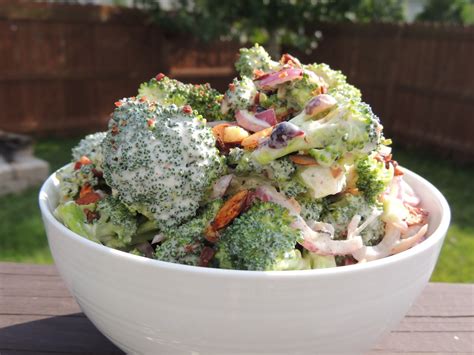 Leave a Happy Plate: Ranch Broccoli Salad with Spicy Candied Almonds