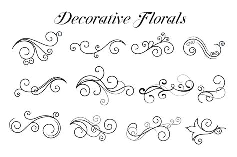 Free Vector | Decorative swirl floral ornaments collection