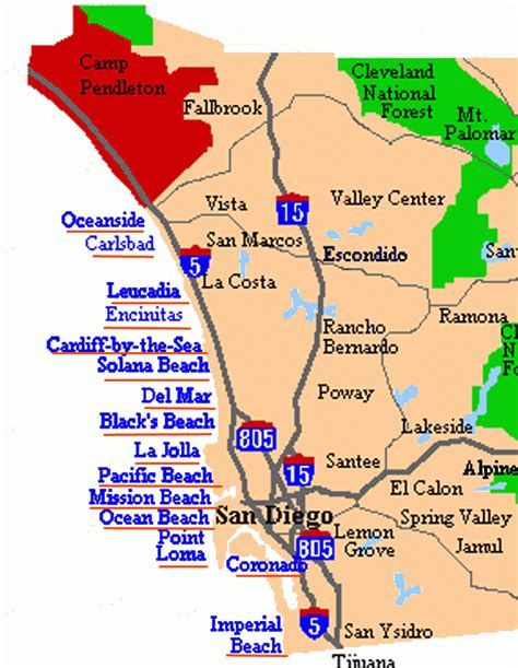 San Diego Beaches Map | Beach Map