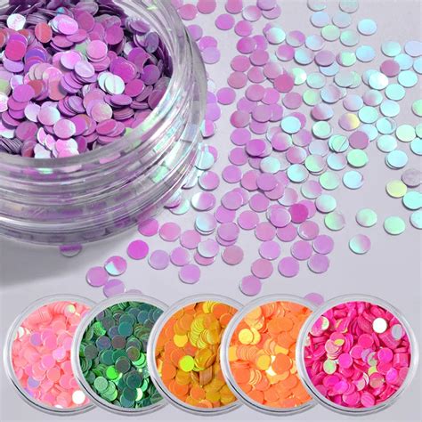 BELESHINY 6 box Candy Color Round Ultrathin Nail Glitter Art Decoration Ultra fine Glitters Mix ...