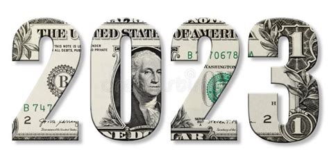 Year 2023 with the Texture of Dollars, American Money, Business Concept ...