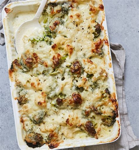 Broccoli and Cauliflower Gratin