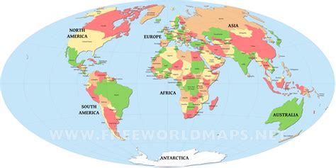Free printable world maps