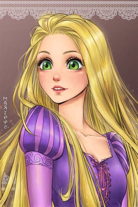 Rapunzel, Blonde, Women, Green Eyes, Long Hair, Dress, Pink, Purple ...