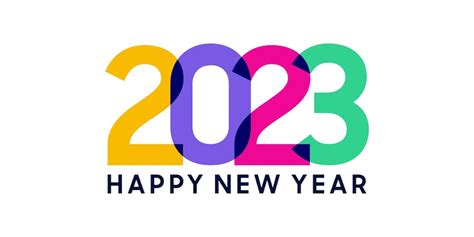 Premium Vector | New year 2023 logo with overlapping colorful numbers ...