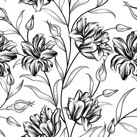 Floral background. Flower pattern. Flourish seamless texture 524103 Vector Art at Vecteezy