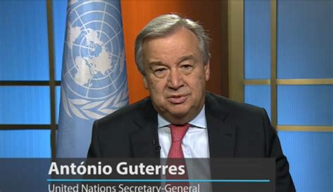 UN Secretary-General Antonio Guterres delivers an appeal for peace ...