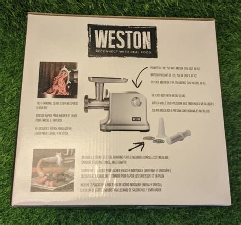 Weston #12 Meat Grinder and Sausage Stuffer, 1 HP Electric Motor - 33-1301-W 812830024602 | eBay