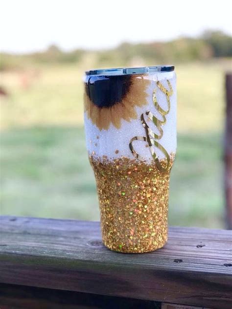 Sunflower Glitter Tumbler// // Gifts// | Etsy | Yeti cup designs, Tumbler cups diy, Custom ...