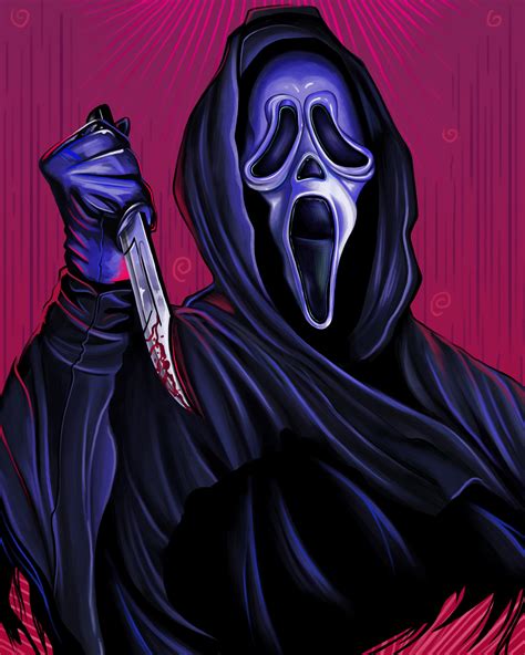 Ghostface Art - Decided to experiment with vibrant colors : r/Scream